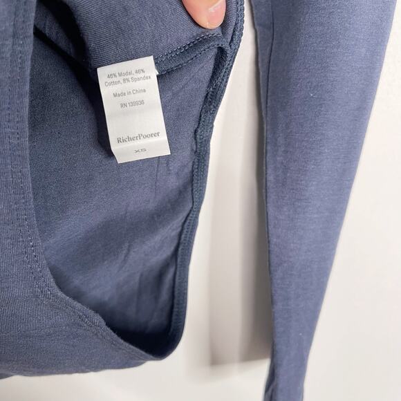 Richer Poorer XSmall Blue Scoop Neck 3/4 Sleeve Bodysuit Soft Stretch Modal - Picture 6 of 9